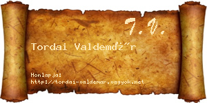 Tordai Valdemár névjegykártya